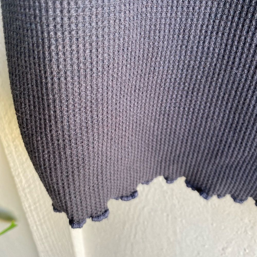 Anthropologie Saturday Sunday black ribbed scallop hem tank top Size: 1X - Picture 4 of 6
